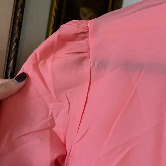 Vintage 80s Pink Girlie Button Up Blouse - Picture 7 of 7
